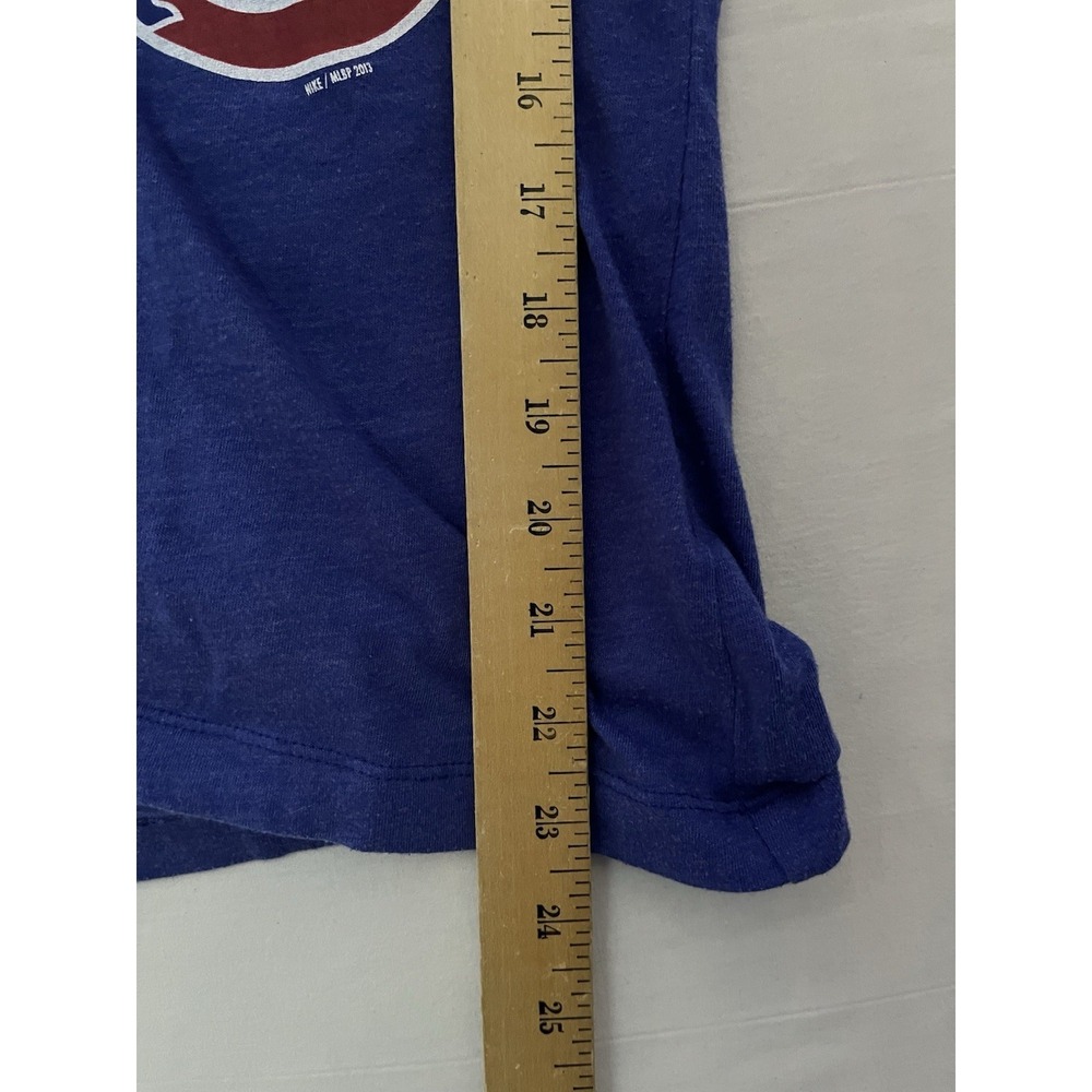 Nike Chicago Cubs V Neck T Shirt Women's Medium Blue Short Sleeve MLB Baseball - Picture 7 of 8